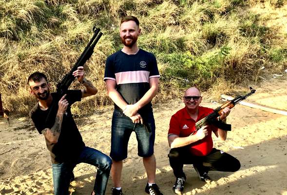 Shotgun, pistol and AK47